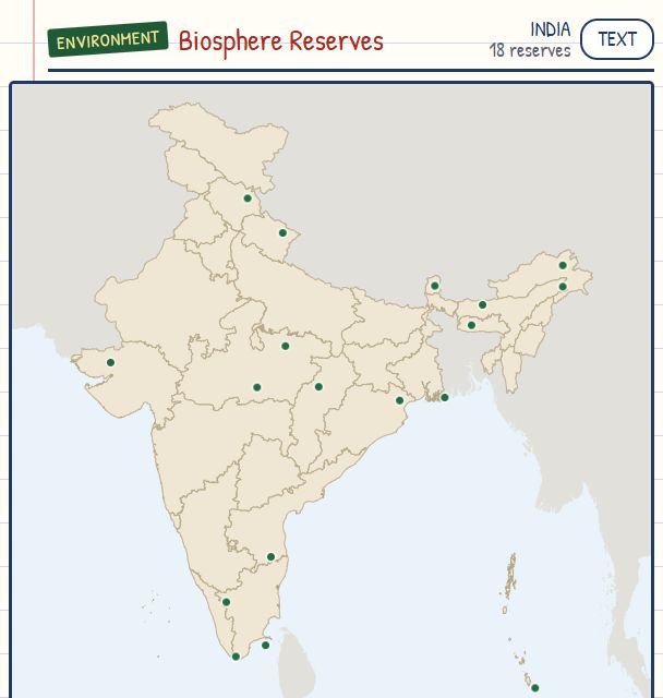 Biosphere Reserves of India map