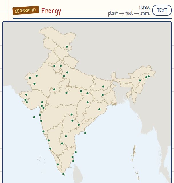 Energy: Power and Oil map
