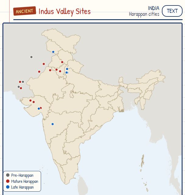 Indus Valley Civilization Sites map