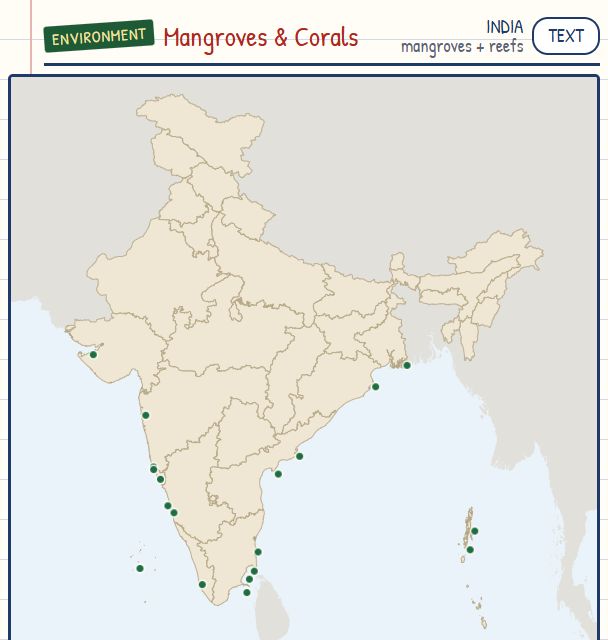 Mangroves and Coral Reefs map