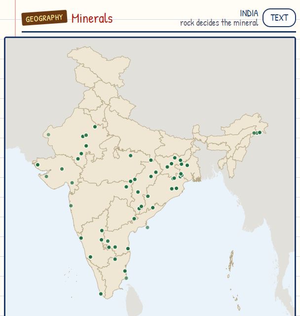 Minerals of India map